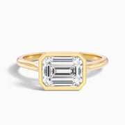 Koralyn Emerald East West Bezel Lab Grown Diamond Engagement Ring
