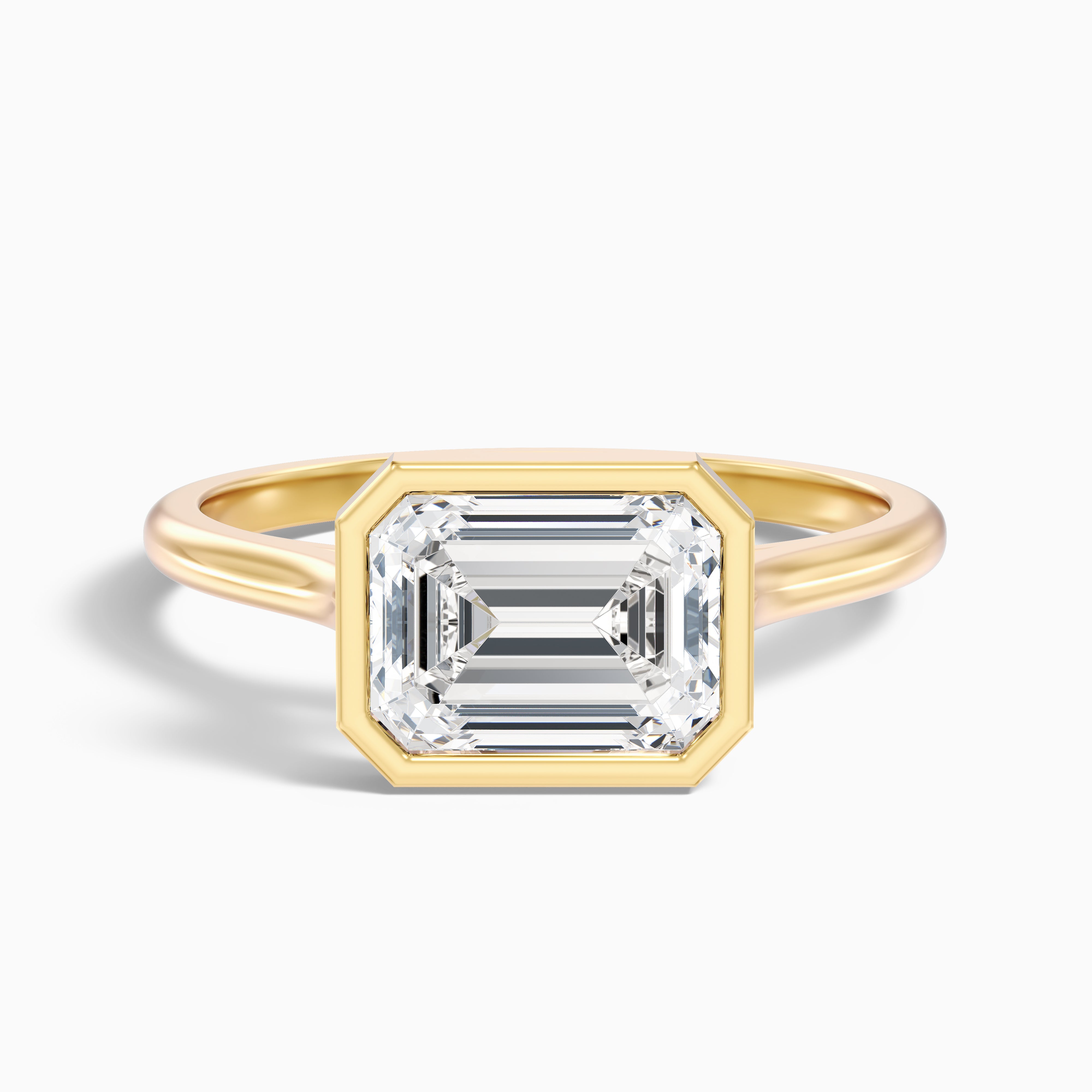 Koralyn Emerald East West Bezel Lab Grown Diamond Engagement Ring