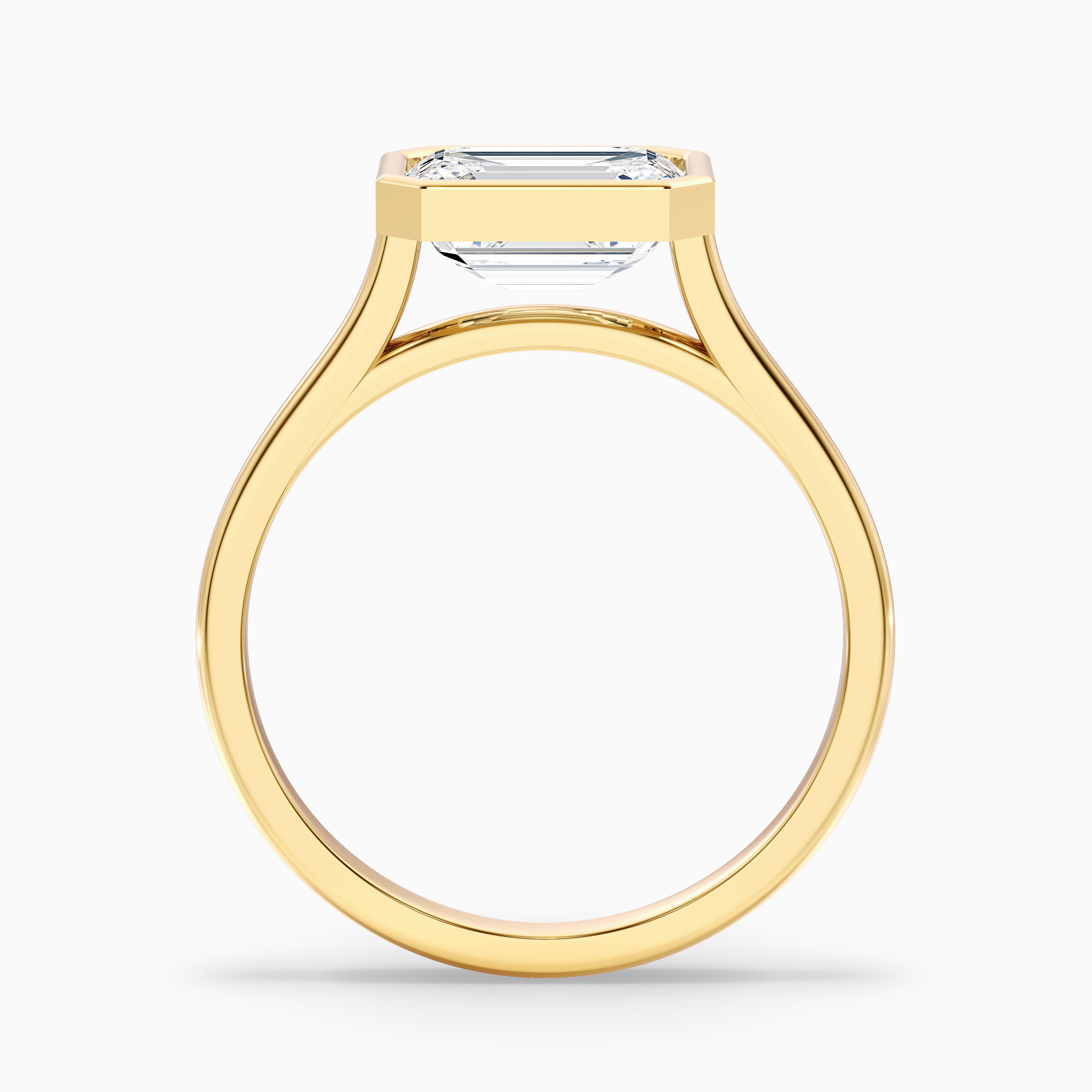 Koralyn Emerald East West Bezel Lab Grown Diamond Engagement Ring