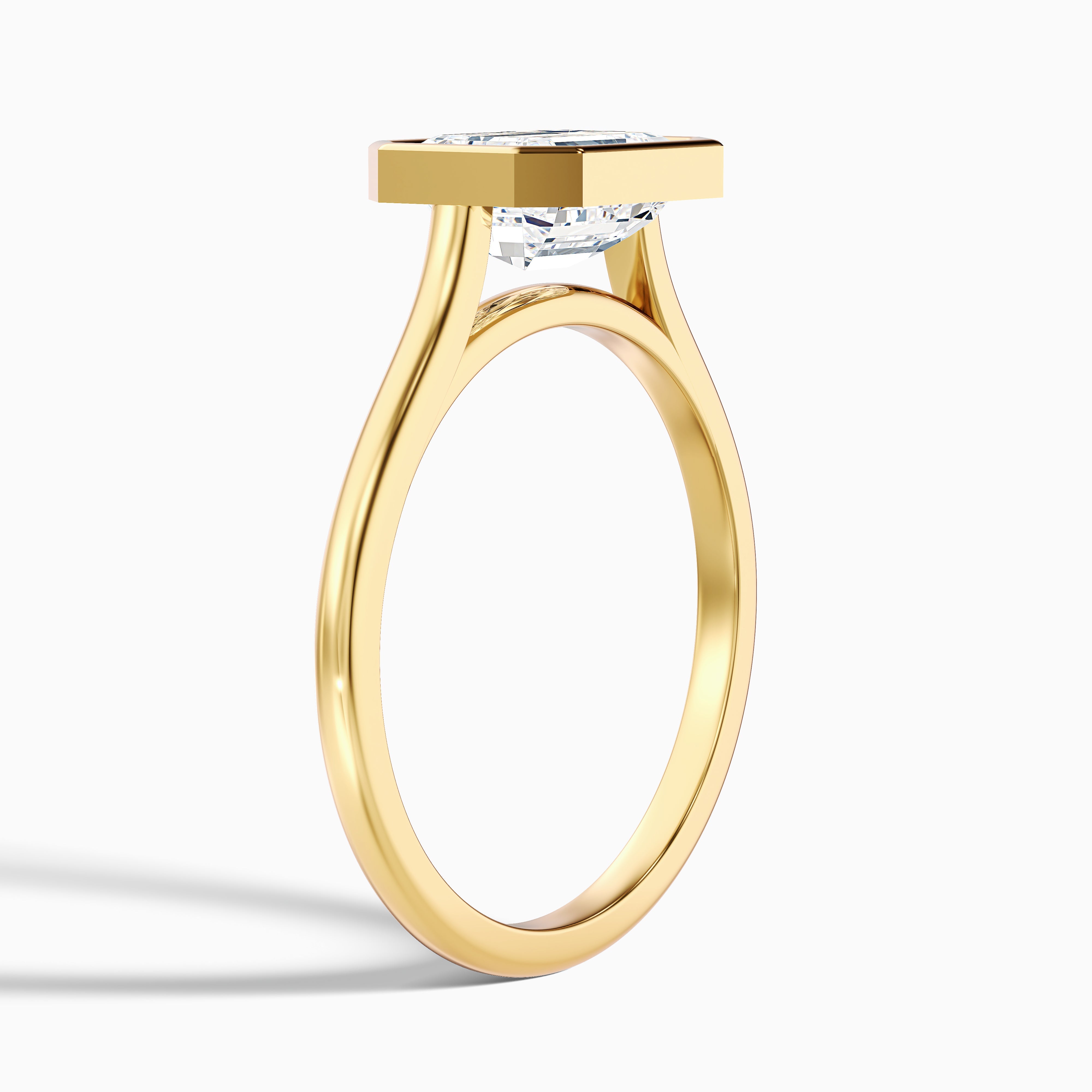 Koralyn Emerald East West Bezel Lab Grown Diamond Engagement Ring