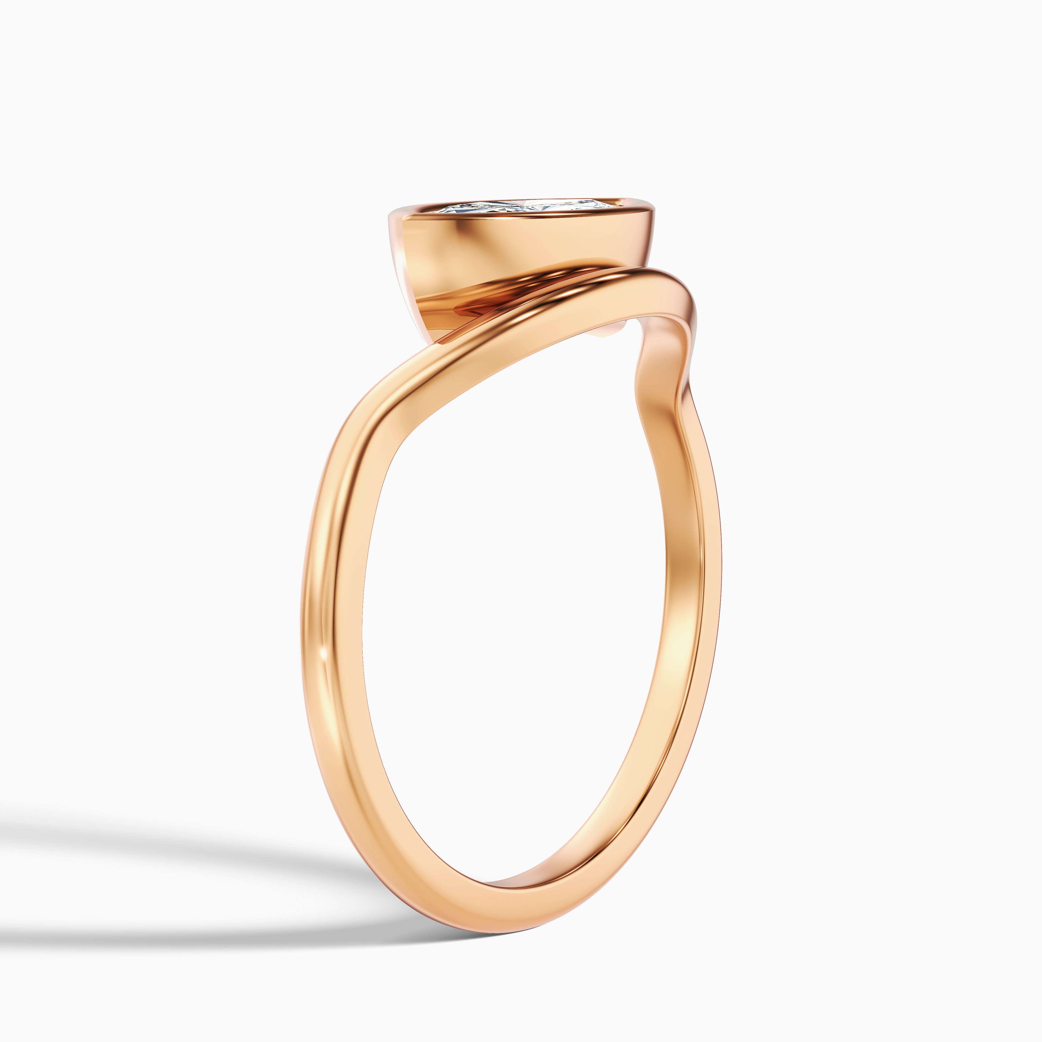 Lyricah Marquise East West Bezel Moissanite Diamond Engagement Ring