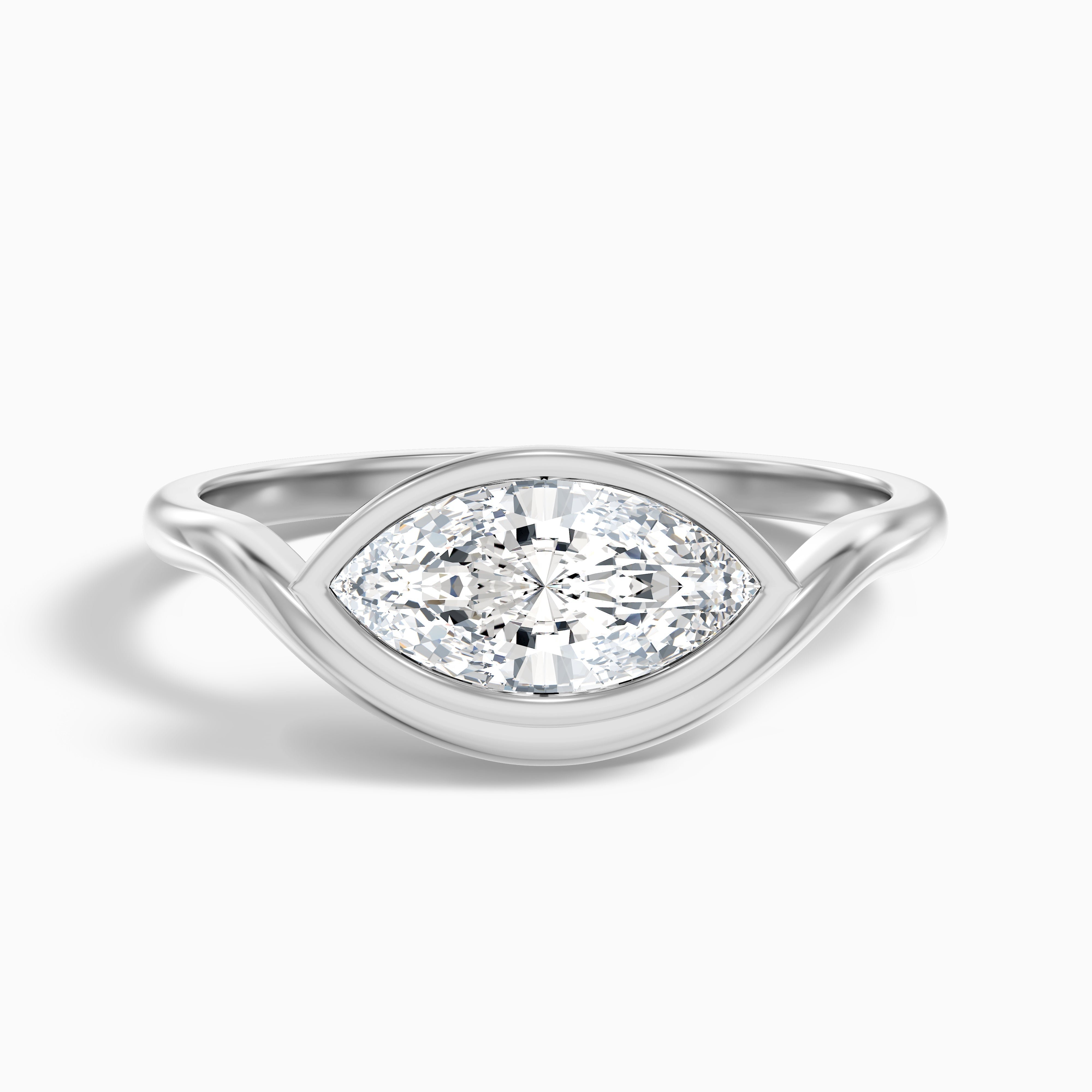 Lyricah Marquise East West Bezel Lab Grown Diamond Engagement Ring
