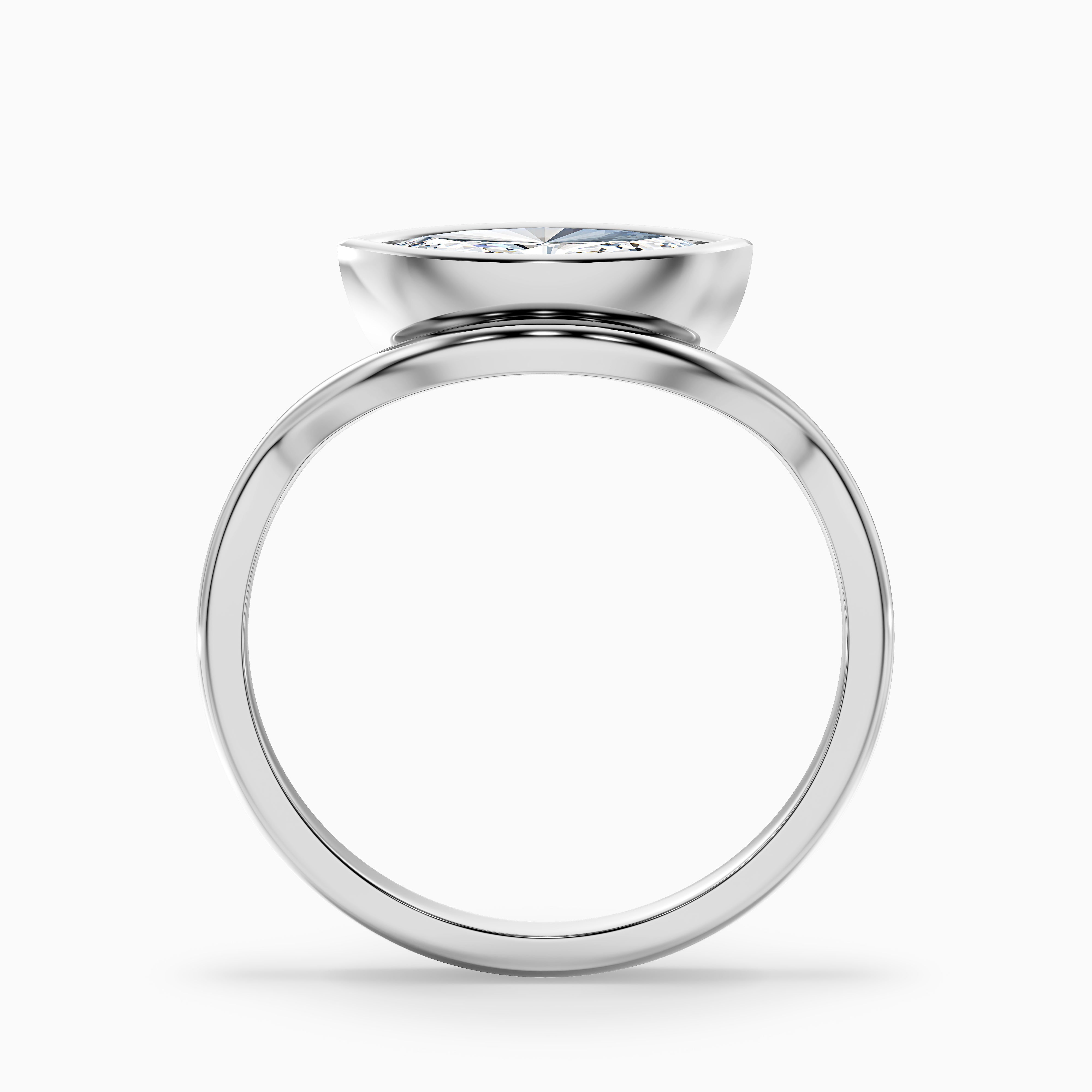 Lyricah Marquise East West Bezel Lab Grown Diamond Engagement Ring