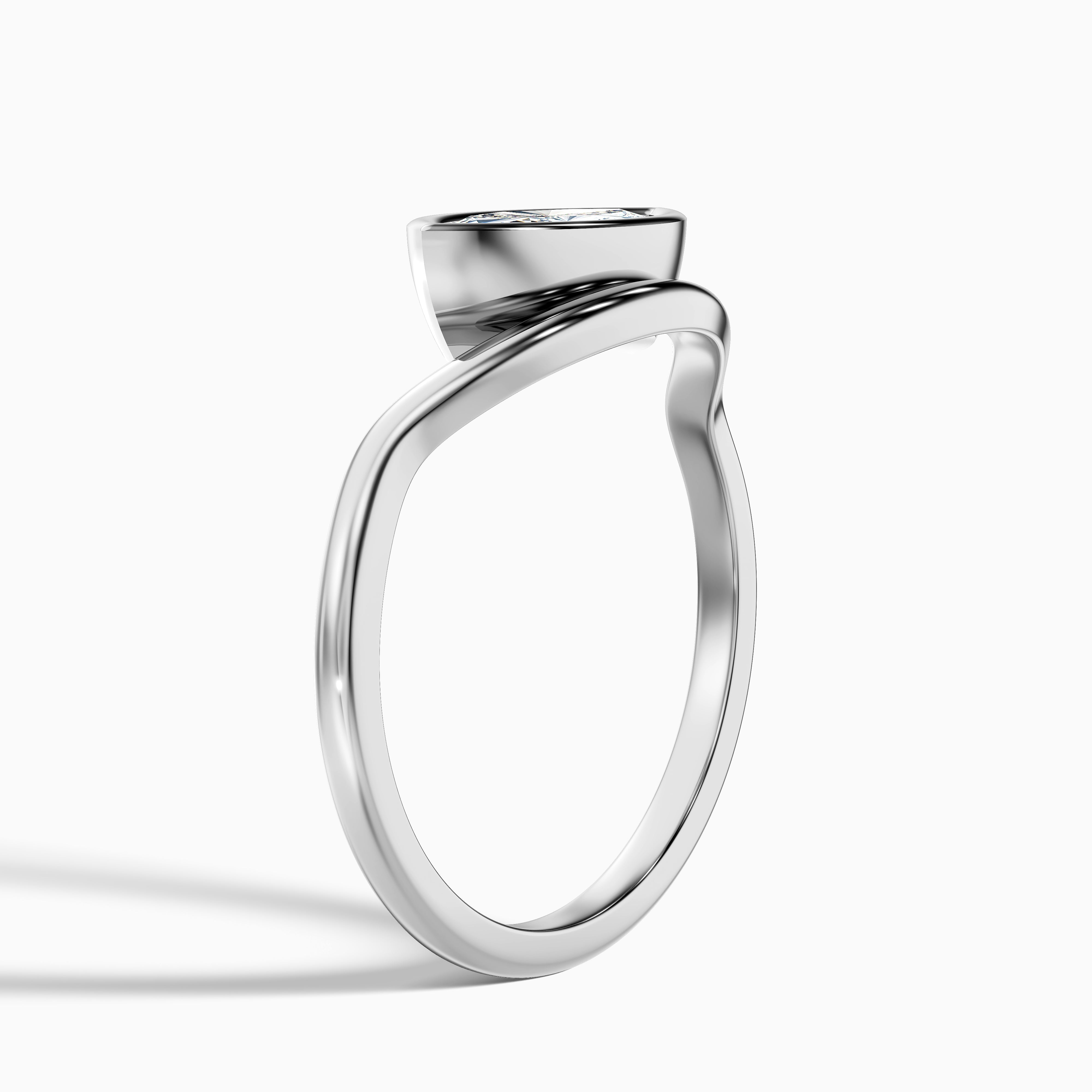 Lyricah Marquise East West Bezel Moissanite Diamond Engagement Ring