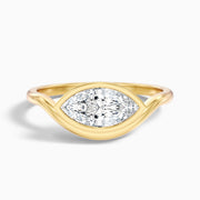 Lyricah Marquise East West Bezel Lab Grown Diamond Engagement Ring