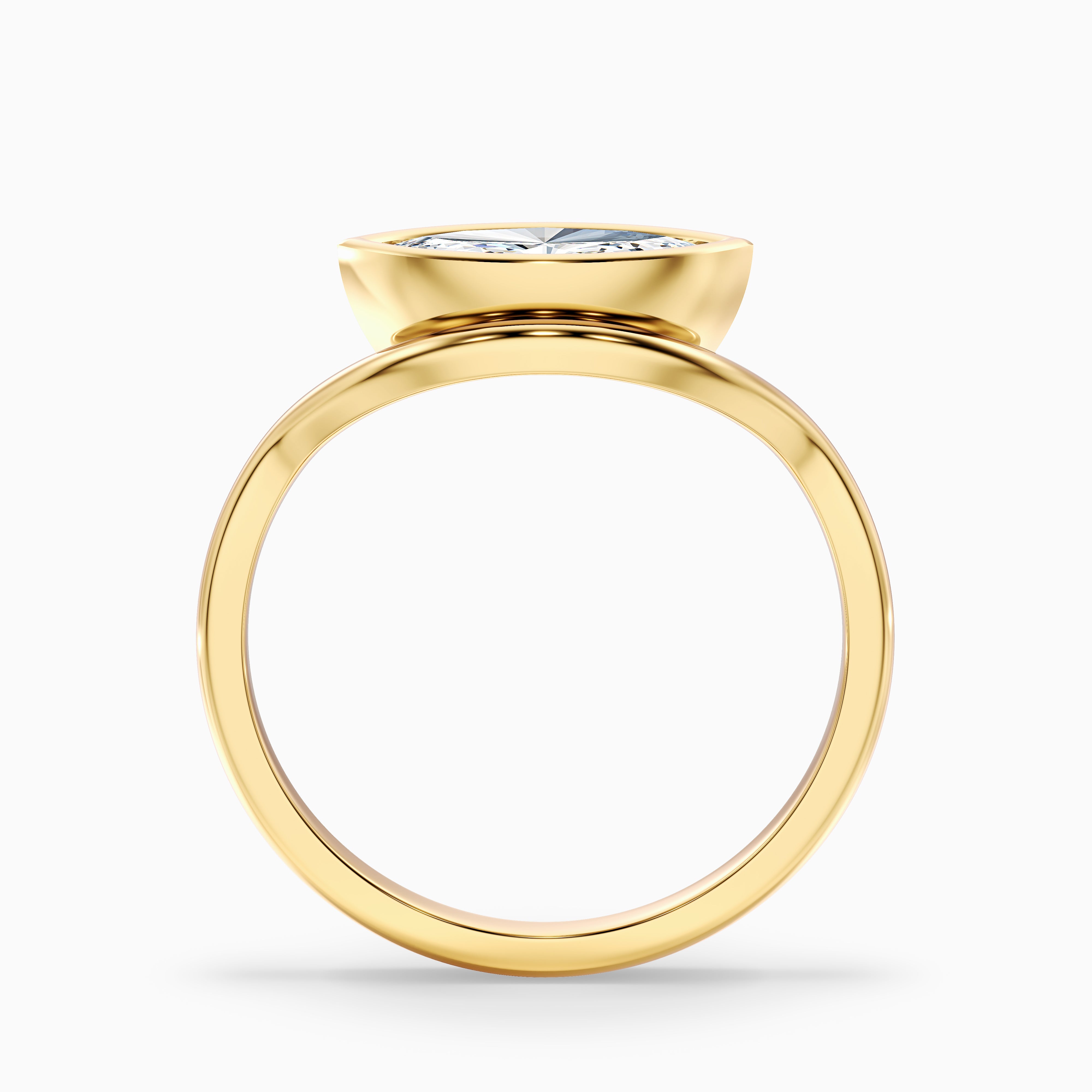 Lyricah Marquise East West Bezel Moissanite Diamond Engagement Ring