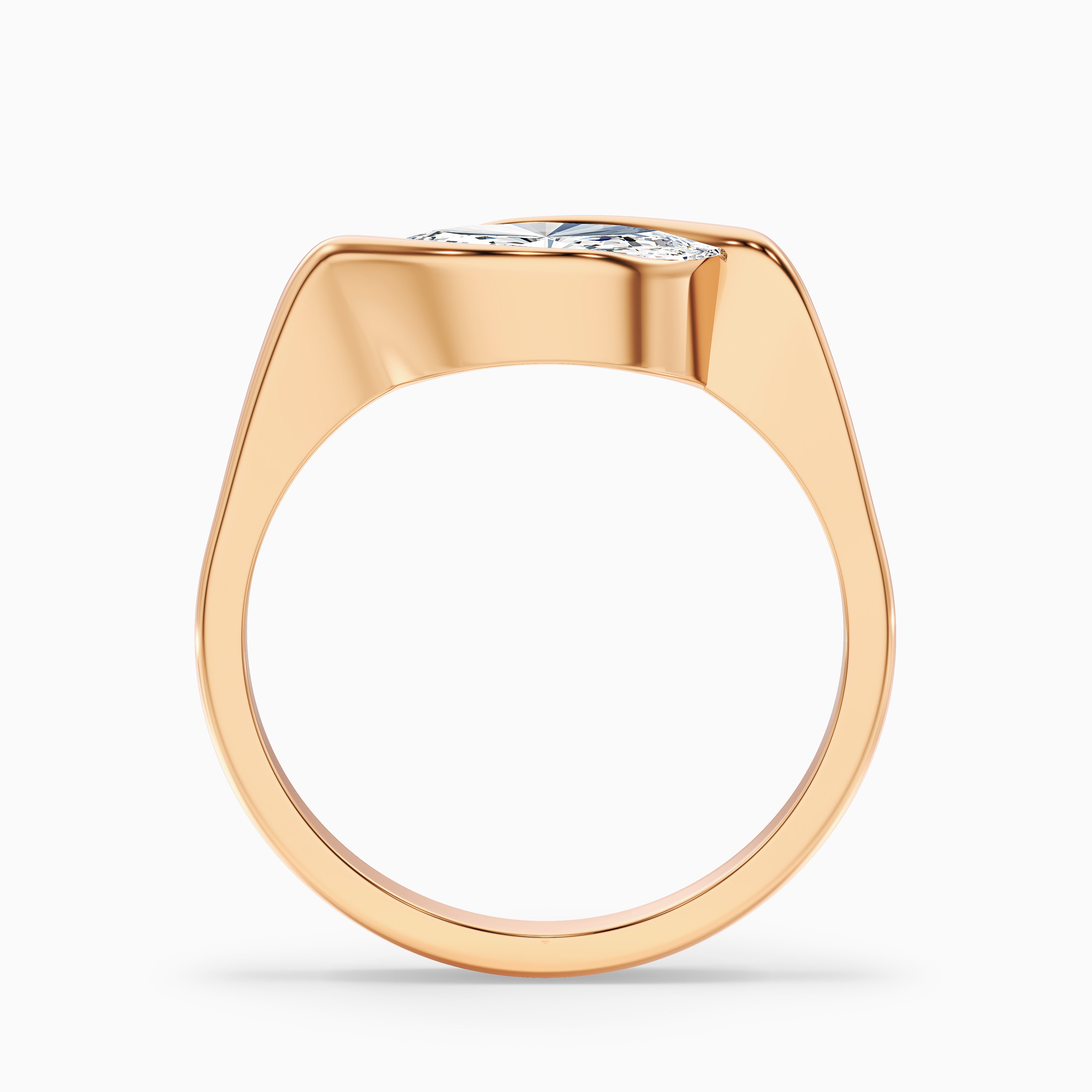 Marlene Marquise Cut East West Half Bezel Moissanite Diamond Ring