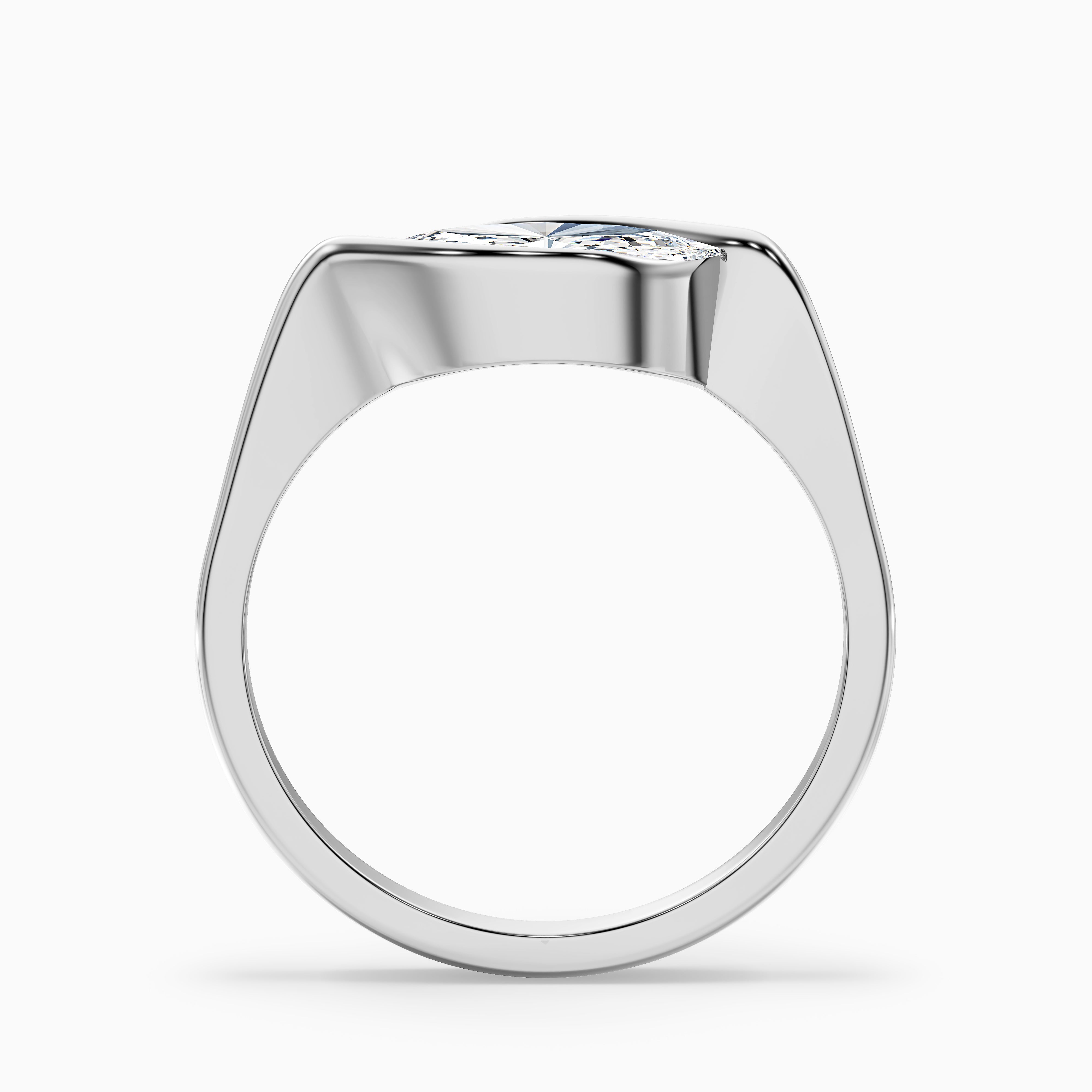 Marlene Marquise Cut East West Half Bezel Moissanite Diamond Ring
