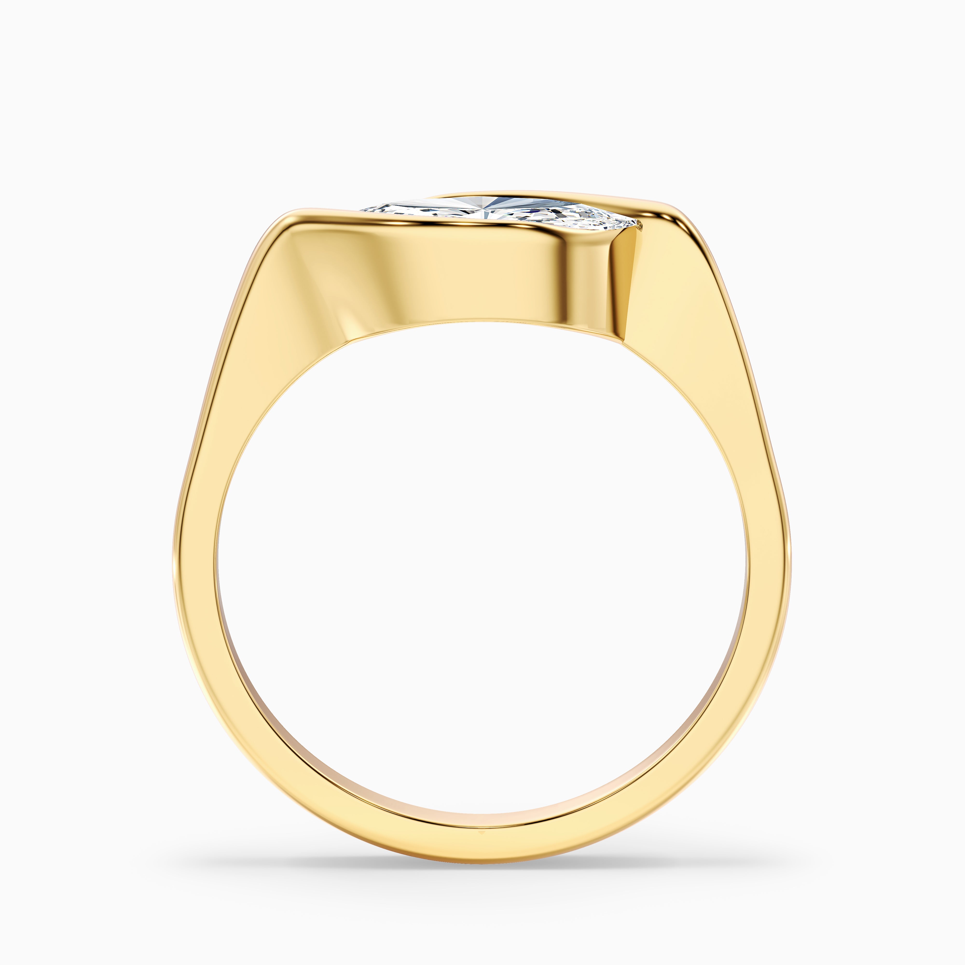 Marlene Marquise Cut East West Half Bezel Moissanite Diamond Ring