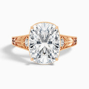 Taylor Elongated Old Mine Cushion Cut Moissanite Diamond Ring