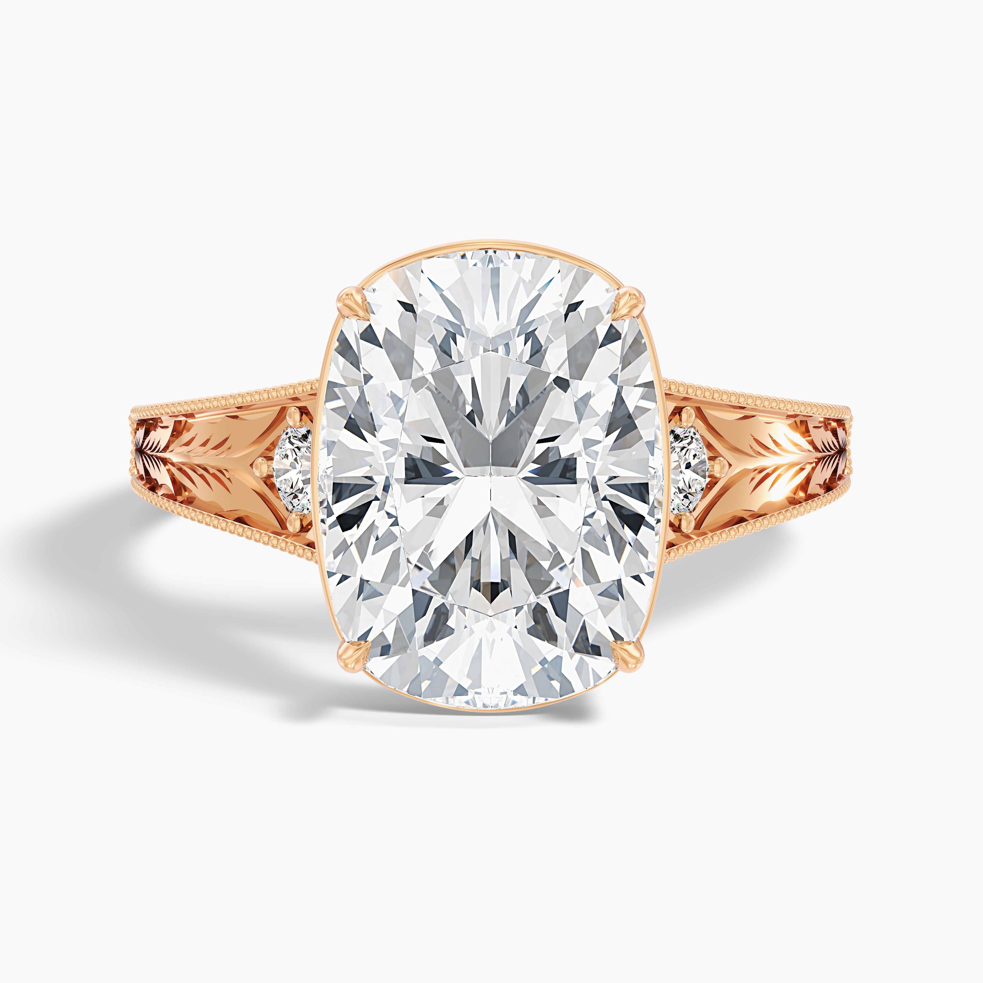 Taylor Elongated Old Mine Cushion Cut Moissanite Diamond Ring