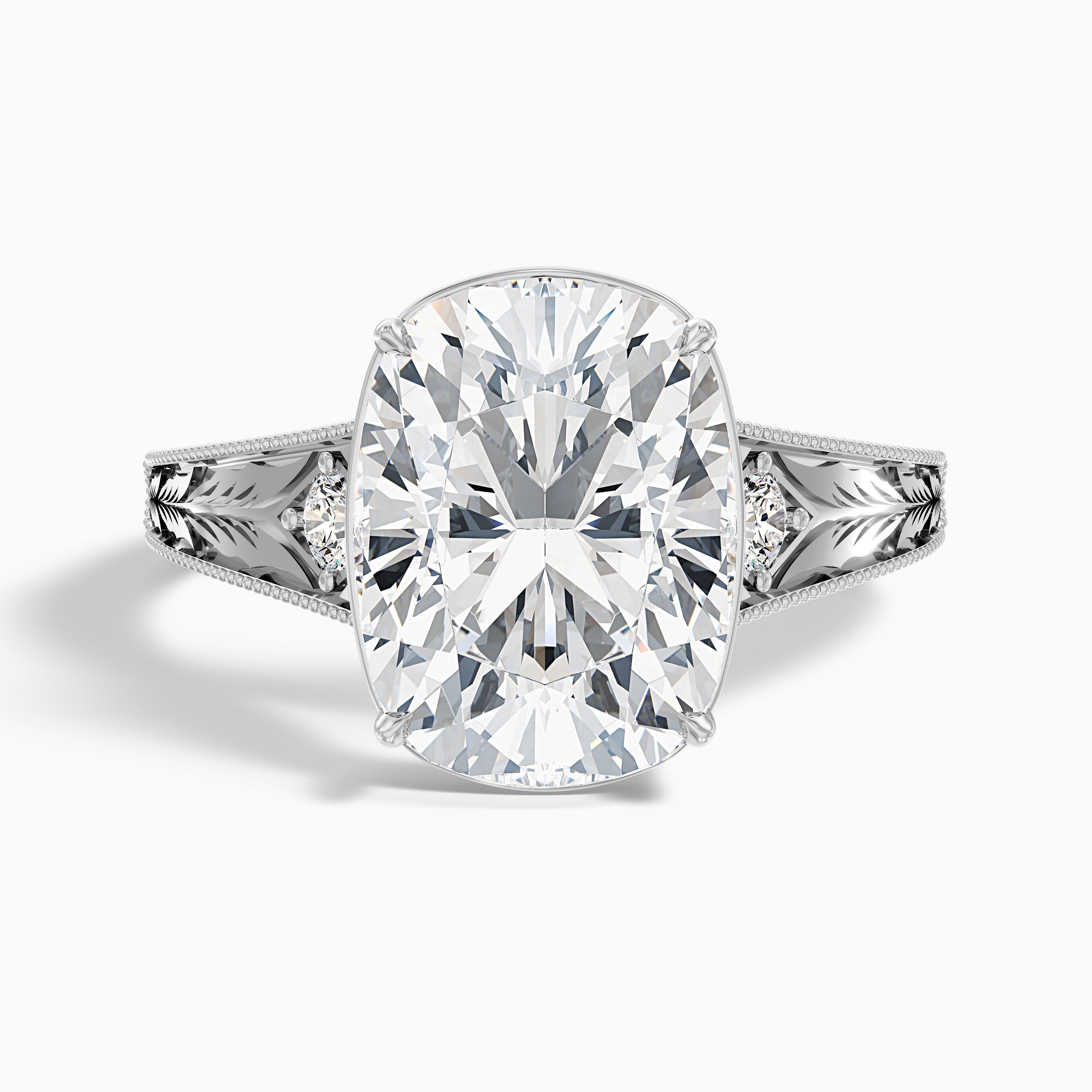 Taylor Elongated Old Mine Cushion Cut Lab Grown Diamond Ring