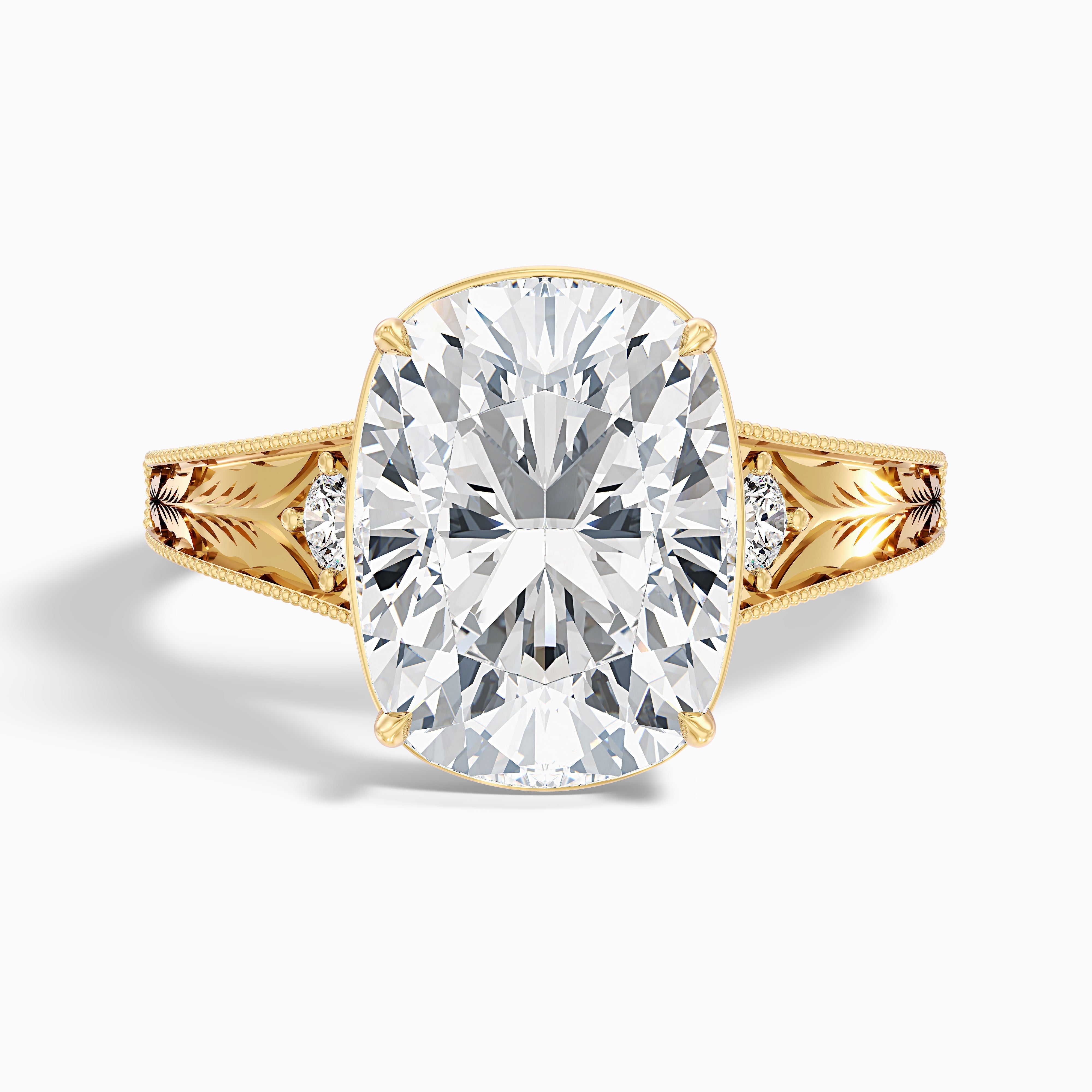 Taylor Elongated Old Mine Cushion Cut Lab Grown Diamond Ring