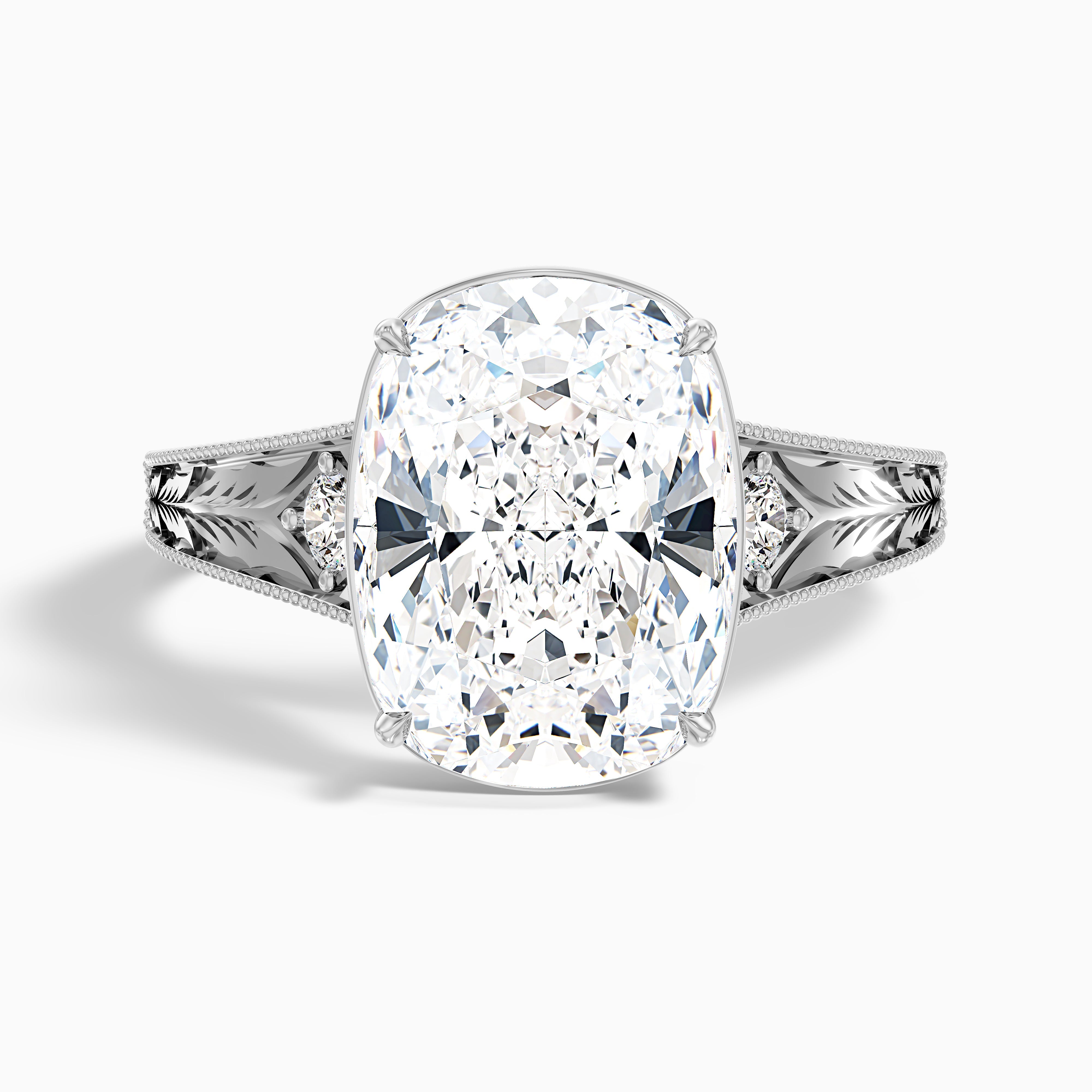 Elissia Elongated Cushion Cut Moissanite Diamond Engagement Ring