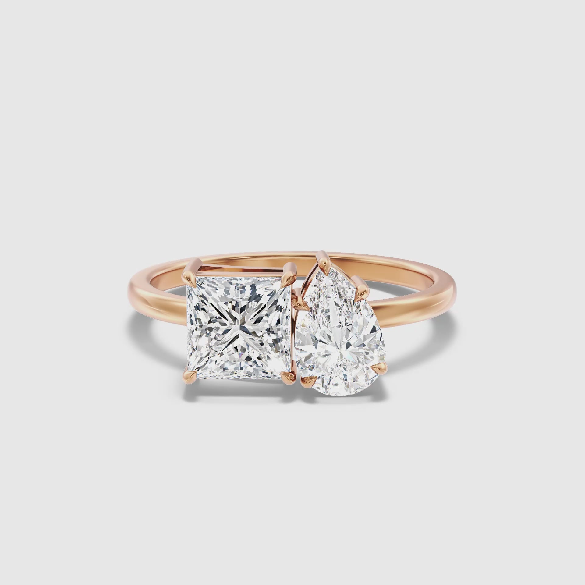 Load video: Amelia Toi Et Moi Diamond Ring With Princess And Pear Cut Diamonds