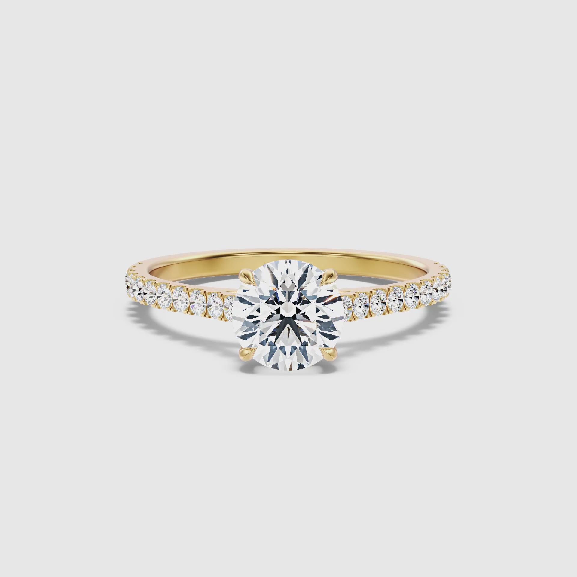 Load video: Magnolia Round Side Stone Moissanite Ring