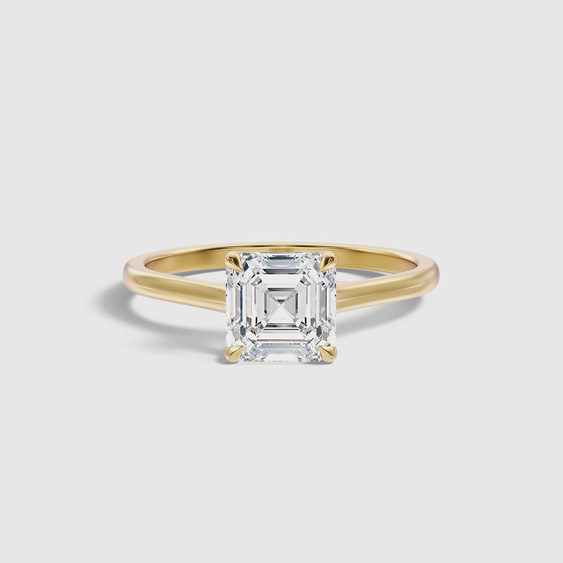 Load video: Victoria Asscher Solitaire Moissanite Promise Ring