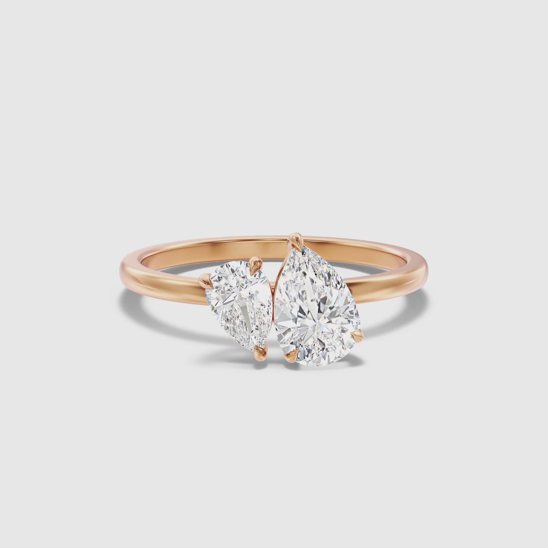 Load video: Rosalyn Toi Et Moi Engagement Ring With Pear Diamonds