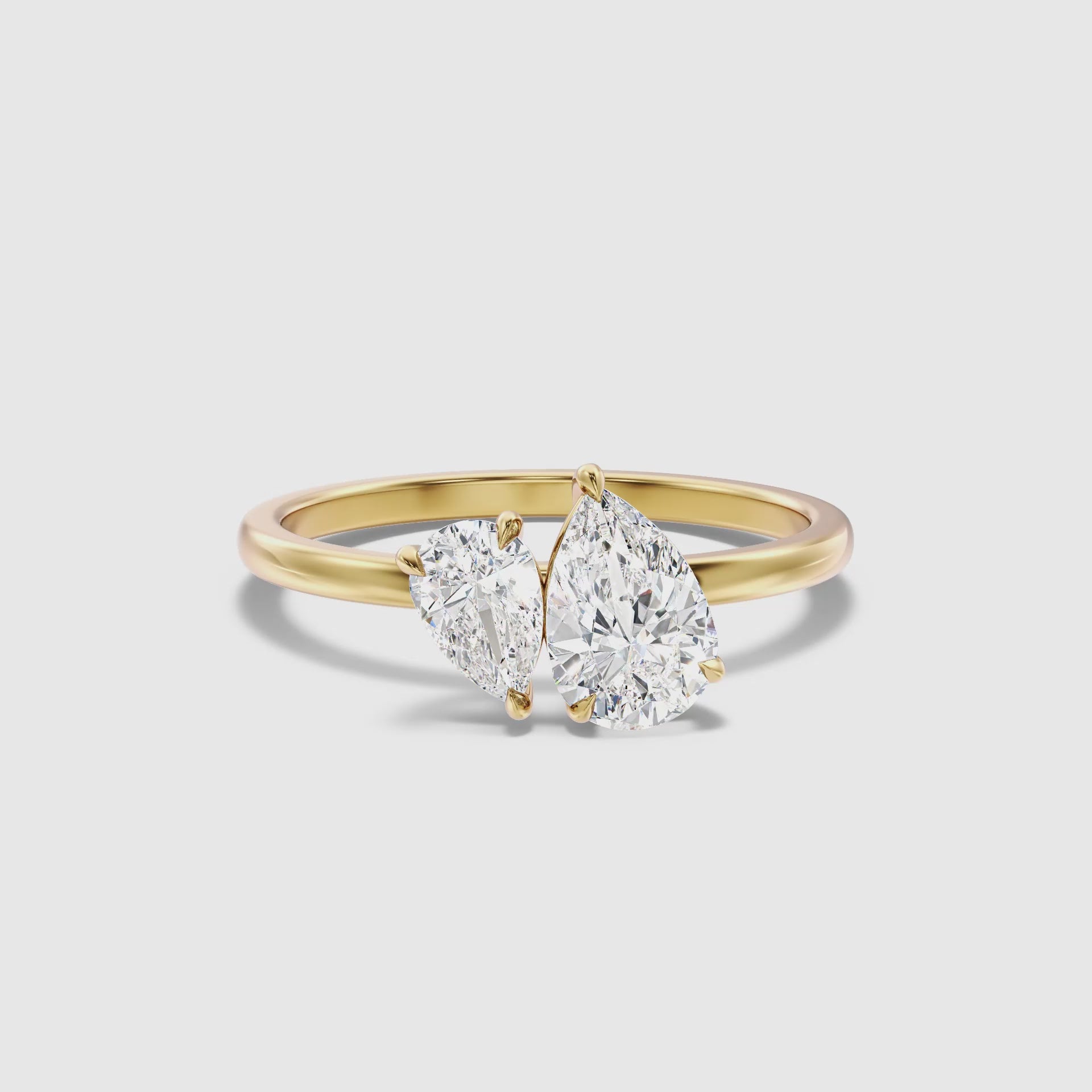 Load video: Rosalyn Toi Et Moi Engagement Ring With Pear Diamonds