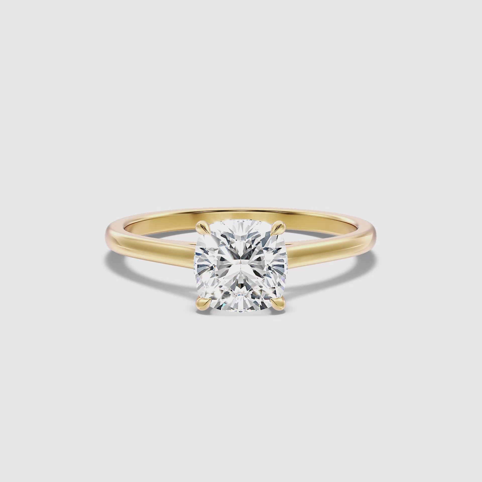 Load video: Dakota Cushion Solitaire Moissanite Ring