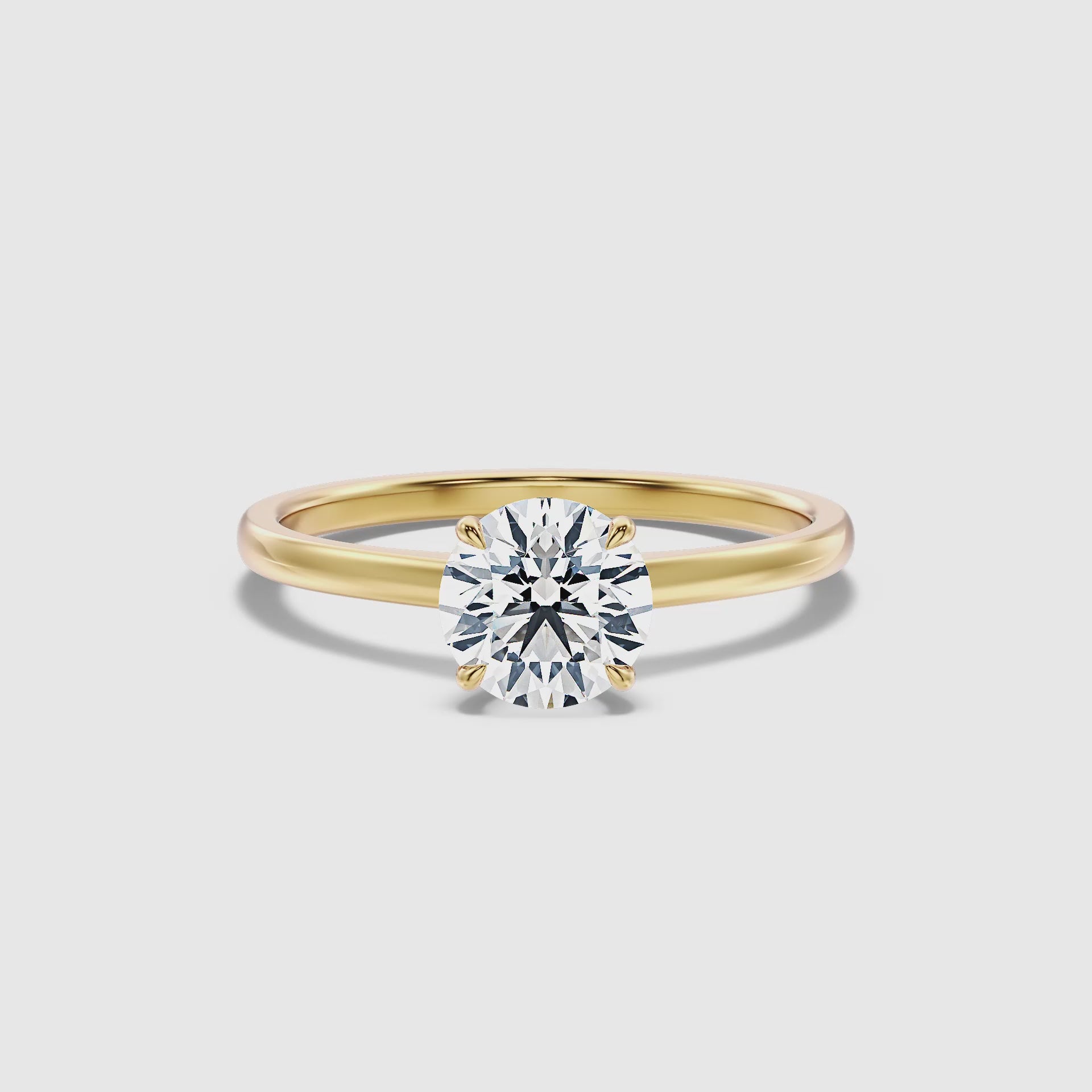 Load video: Alanna Round Solitaire Lab Grown Diamond Ring