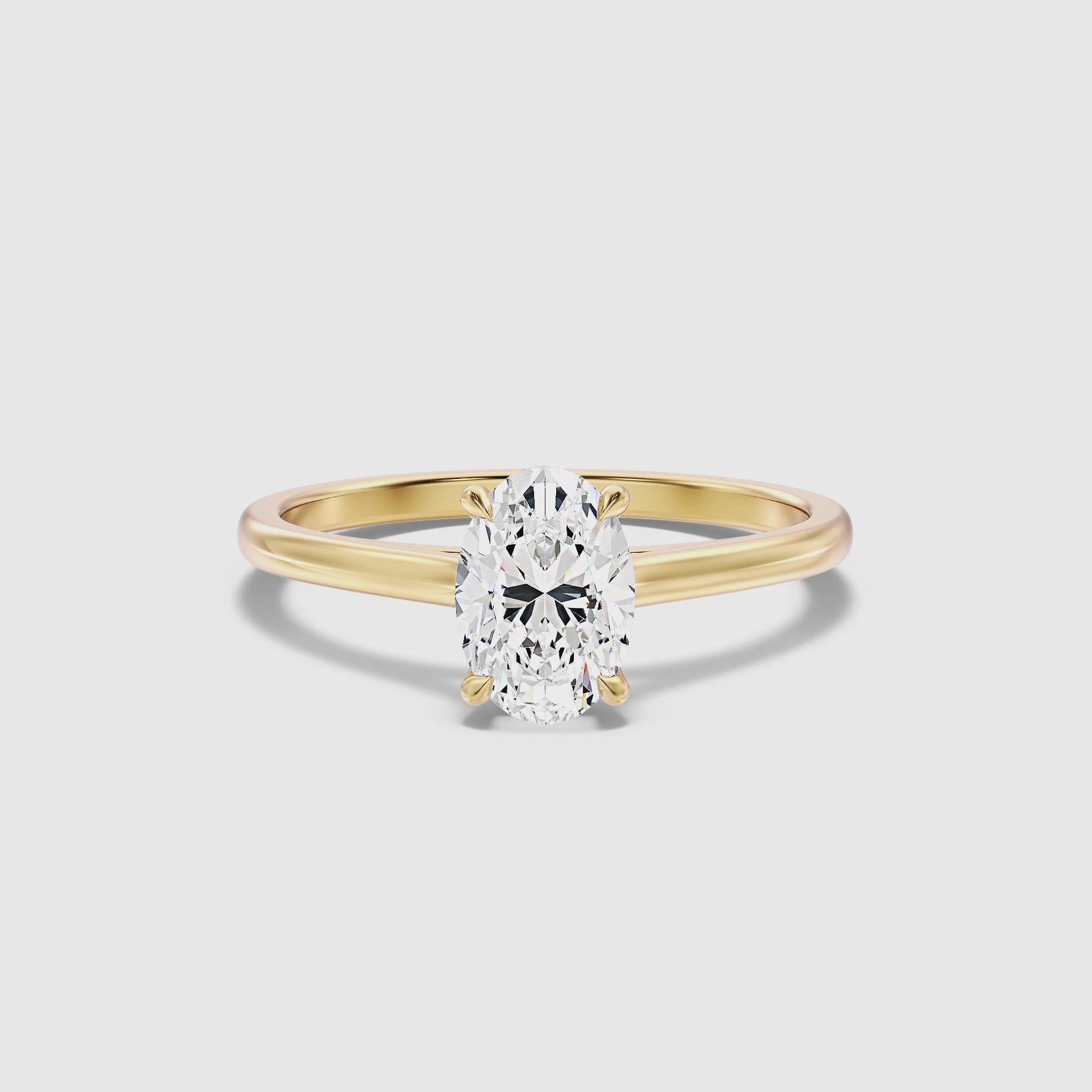 Load video: Cassandra Oval Solitaire Moissanite Ring